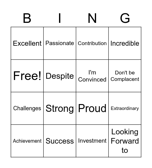 TF update meeting Bingo Card