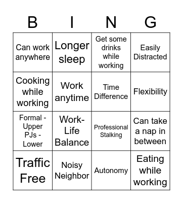 Joanna Bingo Card