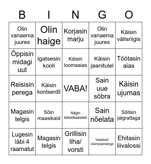 SUVEBINGO Card