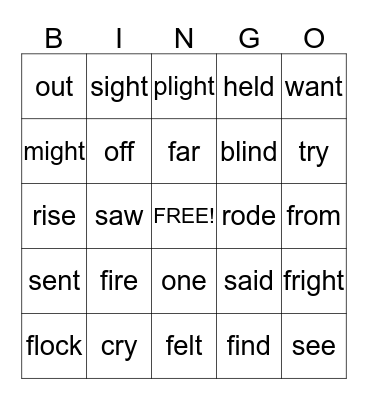 The Kind Knight Bingo Card