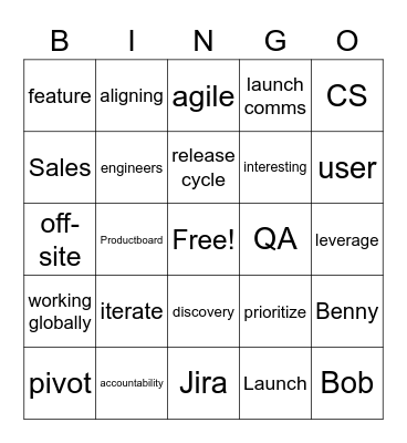 PM Bingo Card