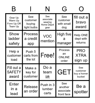 InFocus Awareness Bingo Card