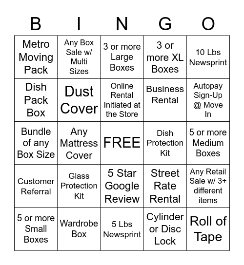 Metro Bingo - 8.27 to 9.10.21 Bingo Card