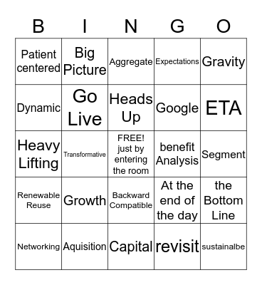 Bullshit  Bingo Card