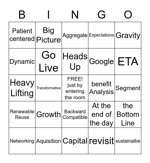 Bullshit  Bingo Card