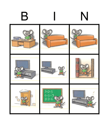 Prepositions of place Bingo Card