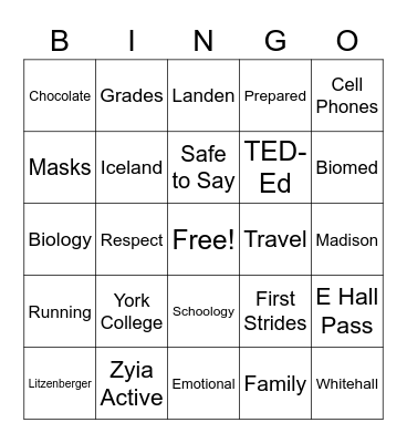 Litzenberger- Who Am I? Bingo Card