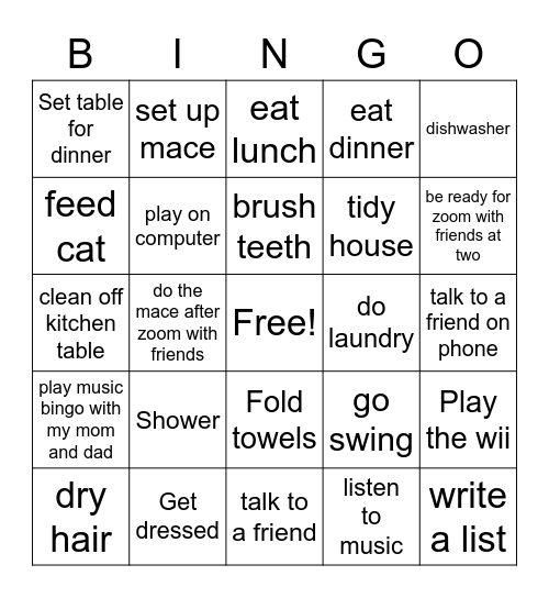 Today's Bingo Card