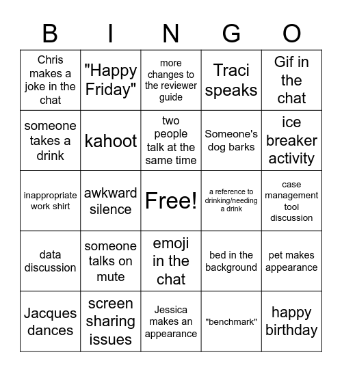 Calibration Bingo Card