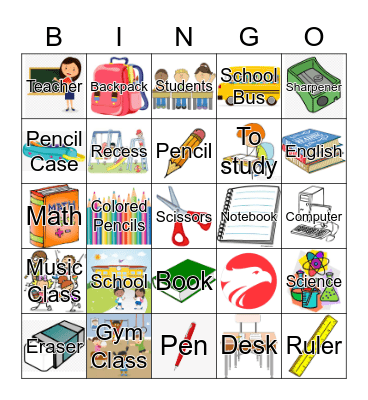 School Bingo Card