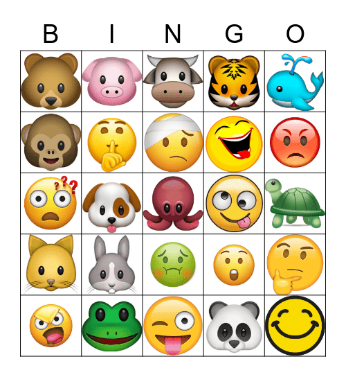 Emoji Bingo Card