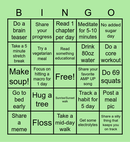 Veggie Bingo Card