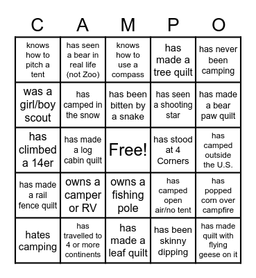 Find someone who... Bingo Card