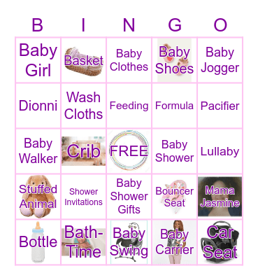 Jasmine's Baby Shower! Bingo Card