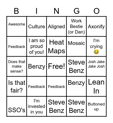 Weekly Capital City Club Bingo Card