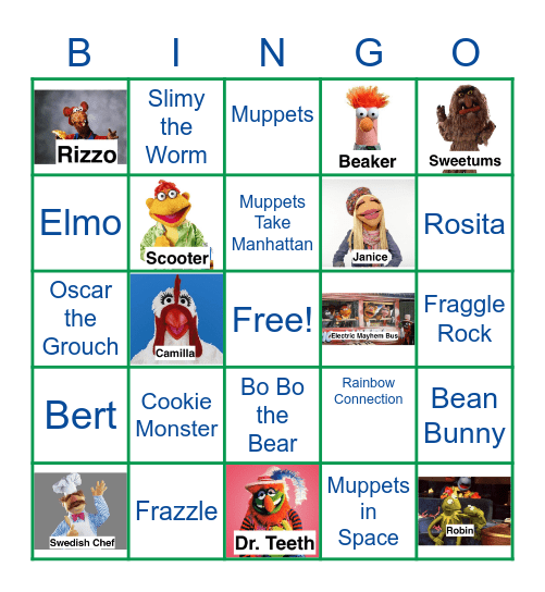 Muppet Bingo Card