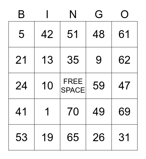 Baby Bingo  Bingo Card