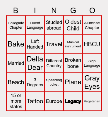 Delta Retreat Bingo Card