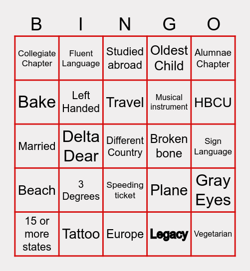 Delta Retreat Bingo Card