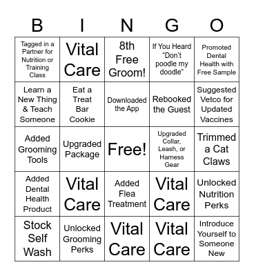 Splash, Snip, Buzz Bingo Card