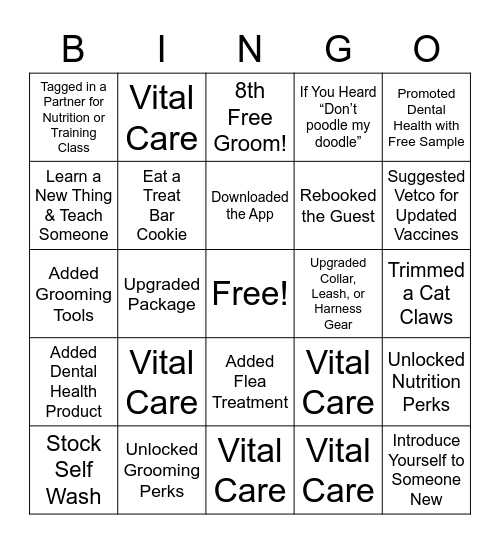 Splash, Snip, Buzz Bingo Card