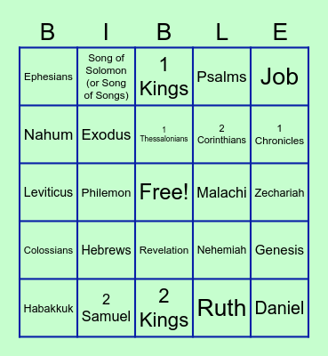 BIBLINGO Bingo Card