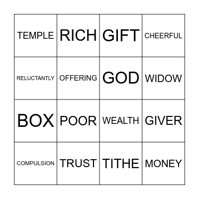 The Greatest Gift Bingo Card