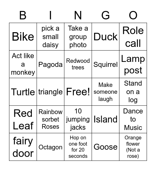 Birthday Bingo Card