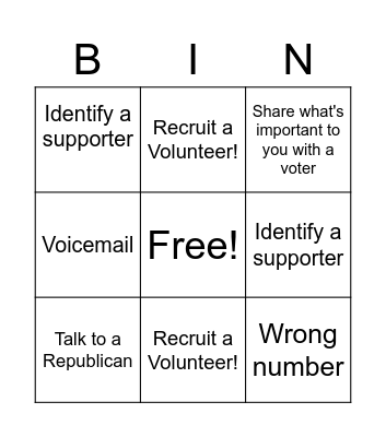 Phonebanking for Phil Bingo! Bingo Card