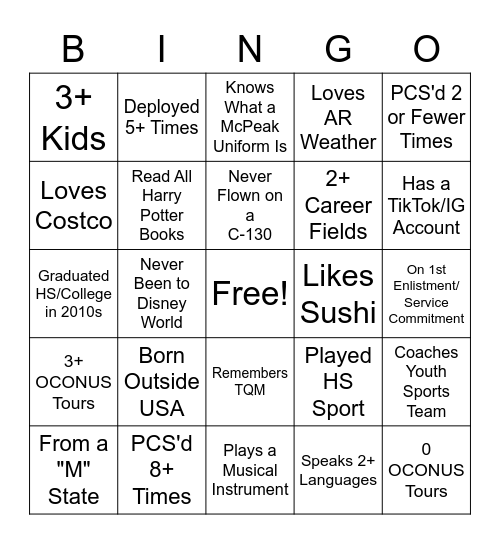 24 Bingo Card