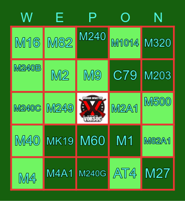 VORSOC VETERAN BINGO Card