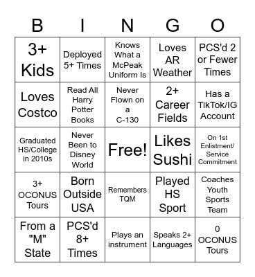 24 Bingo Card
