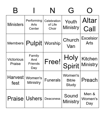 MSBC Community Festival Bingo Card