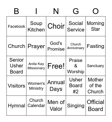 MSBC Community Festival Bingo Card