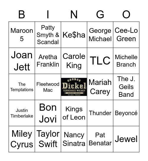v25 NOT Love Songs Bingo Card