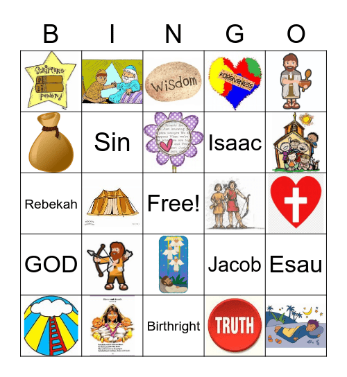 Jacob and Esau Bingo Card