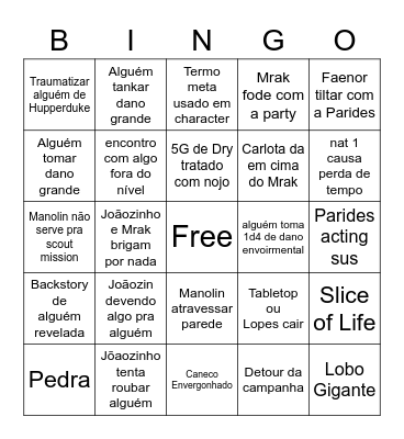 Untitled Bingo V1 Bingo Card