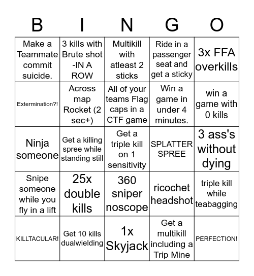 Halo Bingo Card