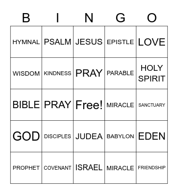 TELOS FAITH Bingo Card