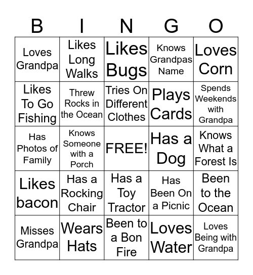 When I Am Old With You Bingo Card