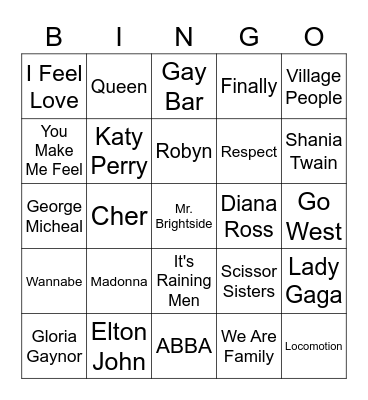 Pride Bingo Card