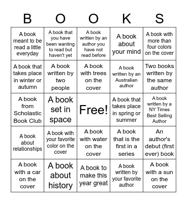 In 2021 Read Bingo Card