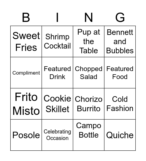 Vig-Licious Bingo Card