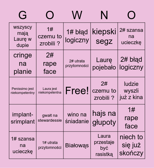 365 dni Bingo Card