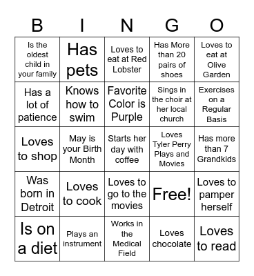 WOMEN Bingo Card