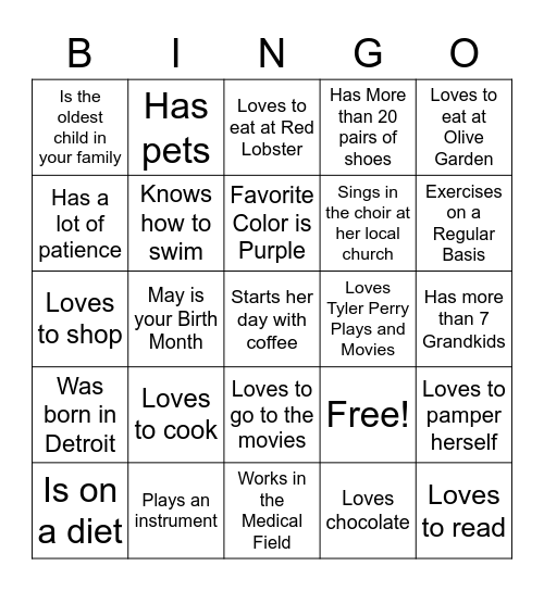 WOMEN Bingo Card