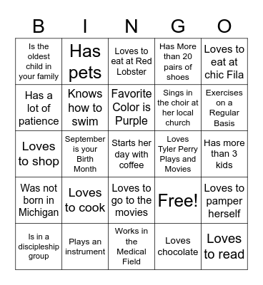 WOMEN Bingo Card