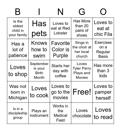 WOMEN Bingo Card