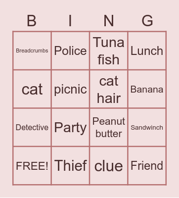 Key words Bingo Card