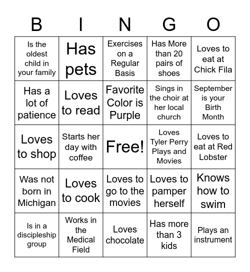 WOMEN Bingo Card